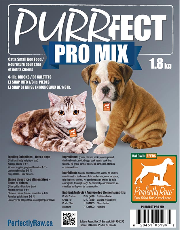Label of Perfectly Raw ™ Purrfect Pro Mix