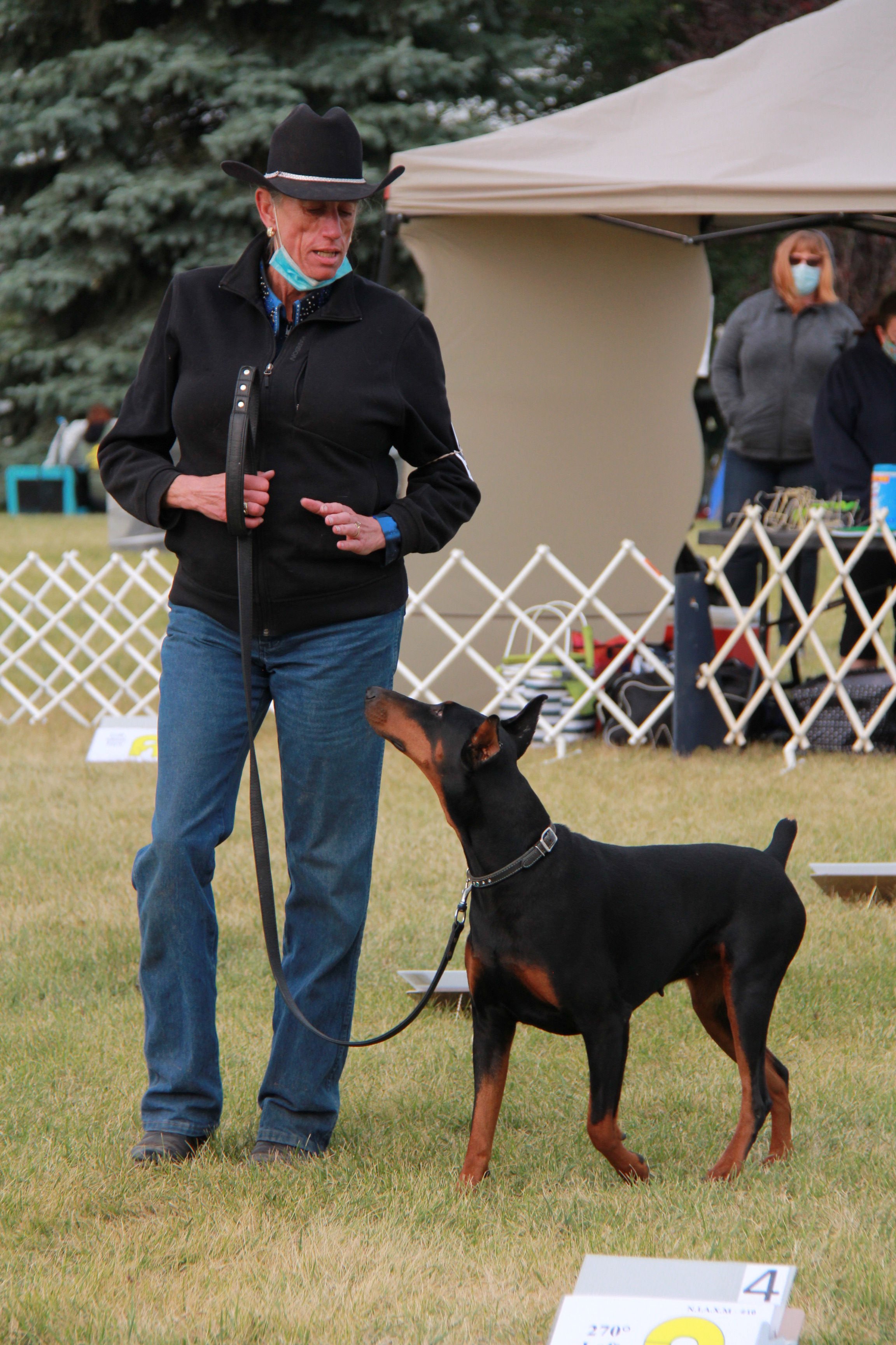 Tracy & Reeva competing in Rally Obedience